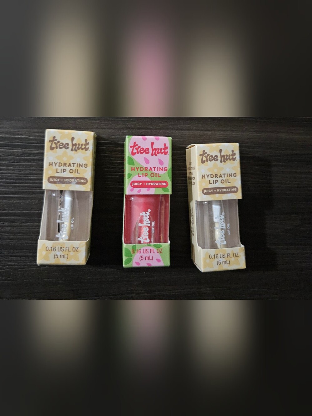 Tree Hut Hydrating Lip Oil, Vanilla 2, Strawberry 1 0.11 Fl Oz 0.16 (Pack of 3)